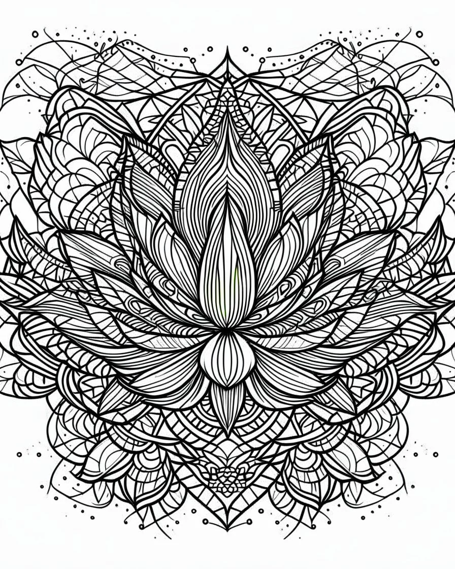 geometric lotos sign tattoo, coloring book page, clean line art, adults drawing book, Black and white only, crisp black lines, sharp lines, coloring page for adults, black and white picture, lots of details, tattoo style,tattoo ideas, full body