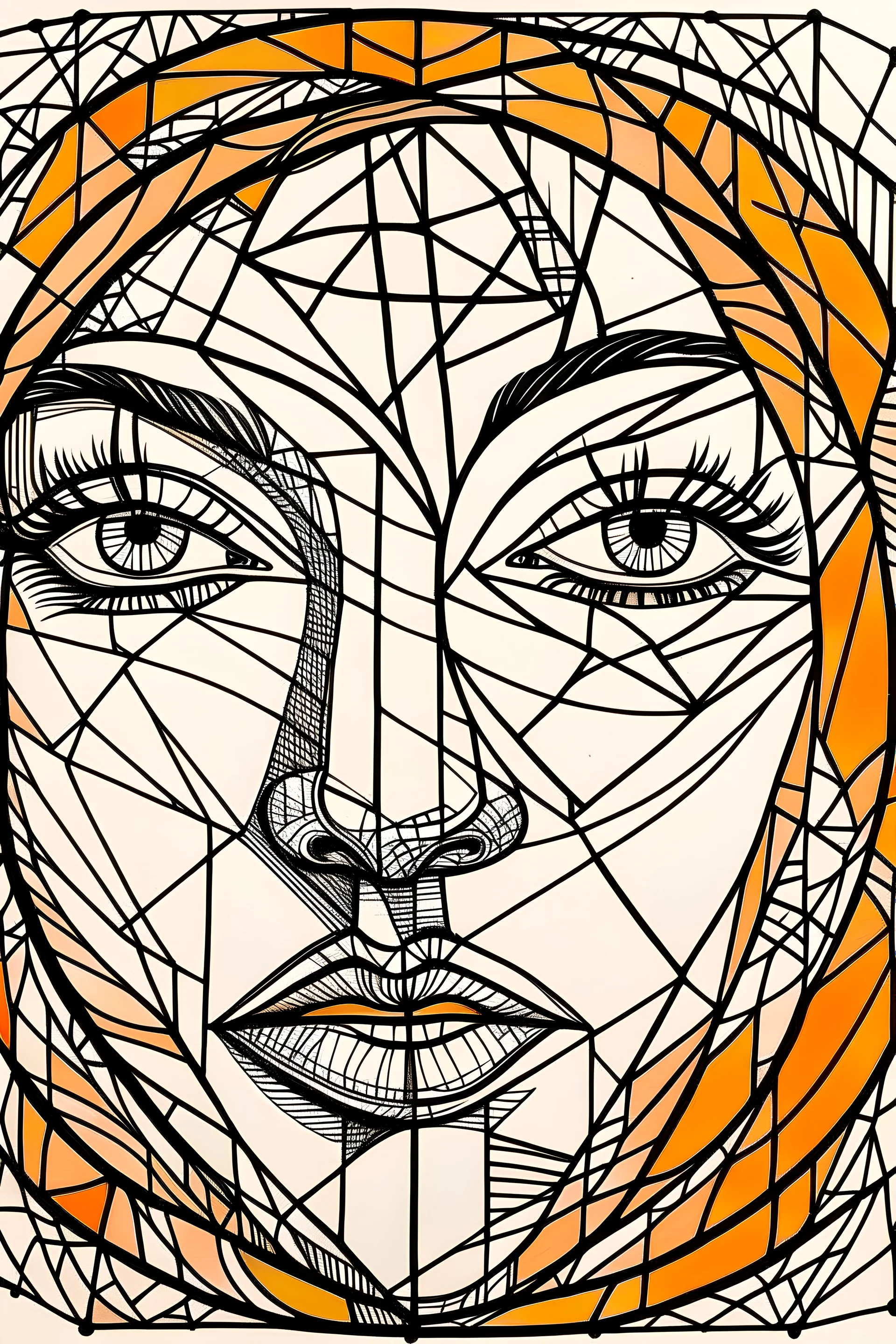 Circle and face and Triangle and lines style Marcelle Ferron