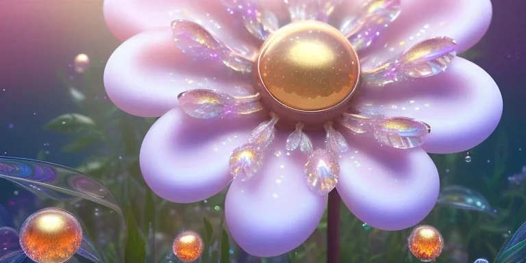 one big crystal subtle flower in a galactic ambiance with a beautiful fairy, transparent petals, delicate colors, in the foreground, full of details, smooth，soft light atmosphere, light effect，vaporwave colorful, concept art, smooth, extremely sharp detail, finely tuned detail, ultra high definition, 8 k, unreal engine 5, ultra sharp focus