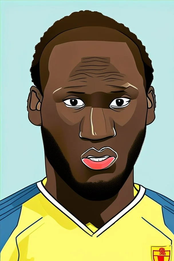 Romelu Lukaku Belgian football player ,cartoon 2d