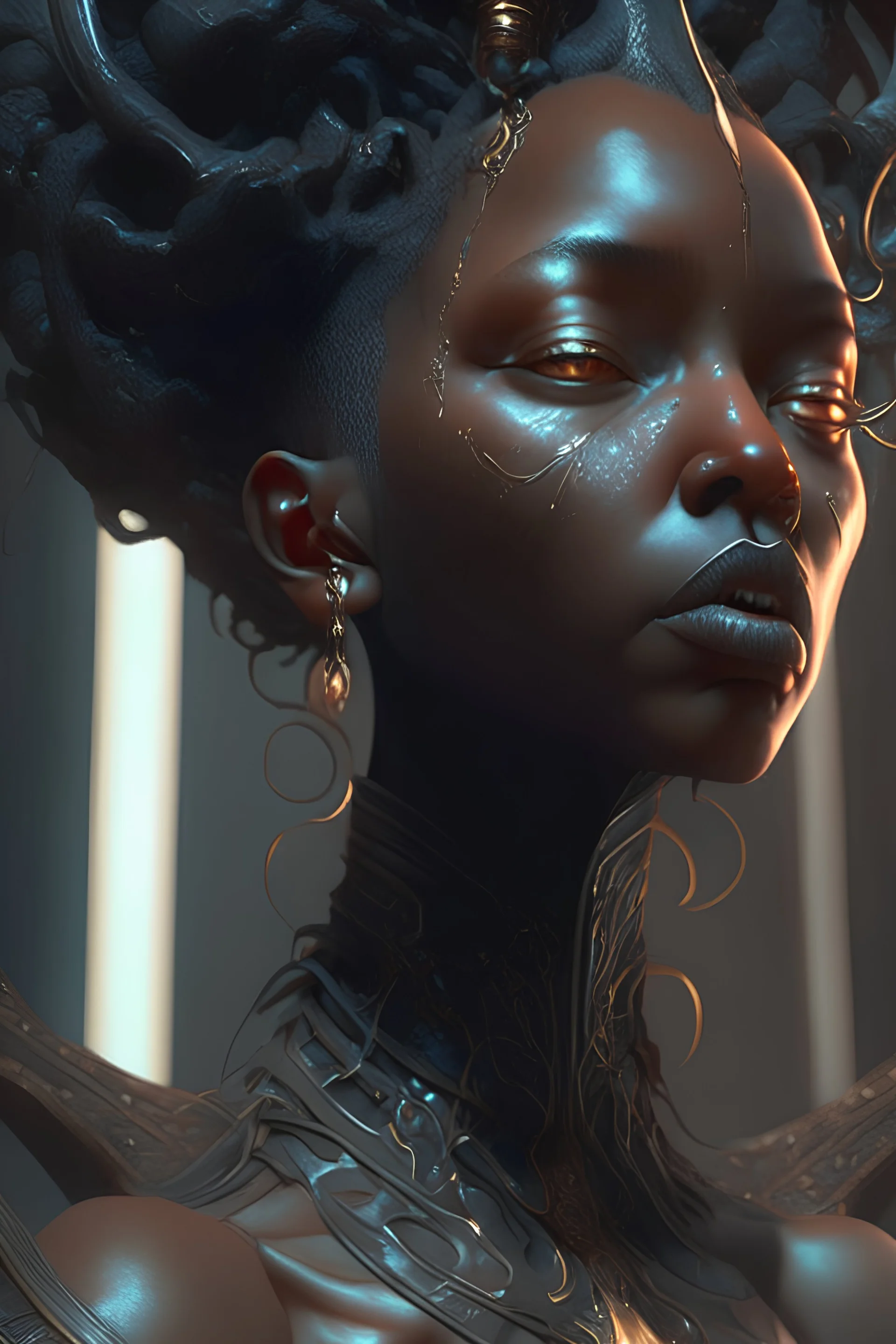 to love a black woman is to love God, (((artstation, concept art, smooth, sharp focus, artgerm, Tomasz Alen Kopera, Peter Mohrbacher, donato giancola, Joseph Christian Leyendecker, WLOP, Boris Vallejo))), octane render, unreal engine, 3d render,, octane render, nvidia raytracing demo, grainy, muted