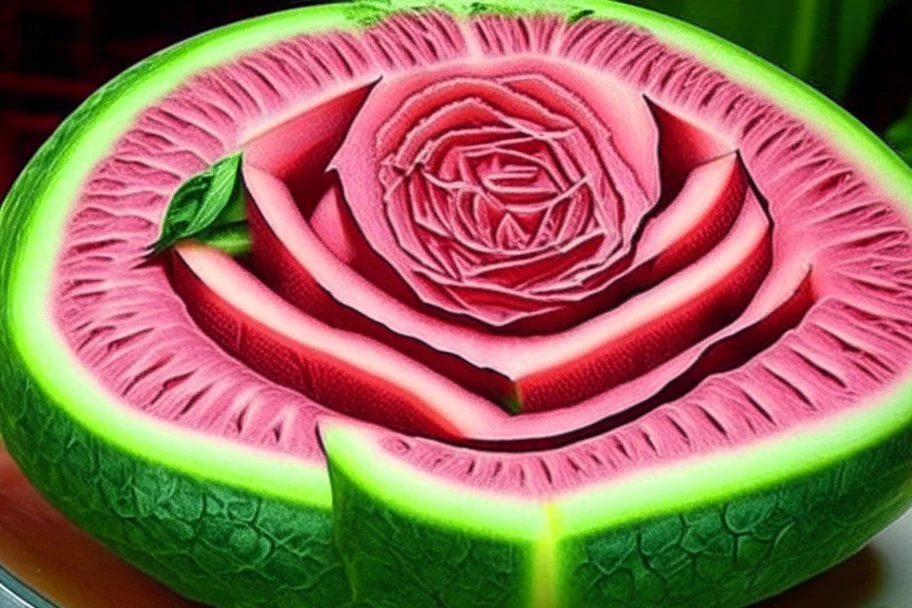 rose watermelon carving