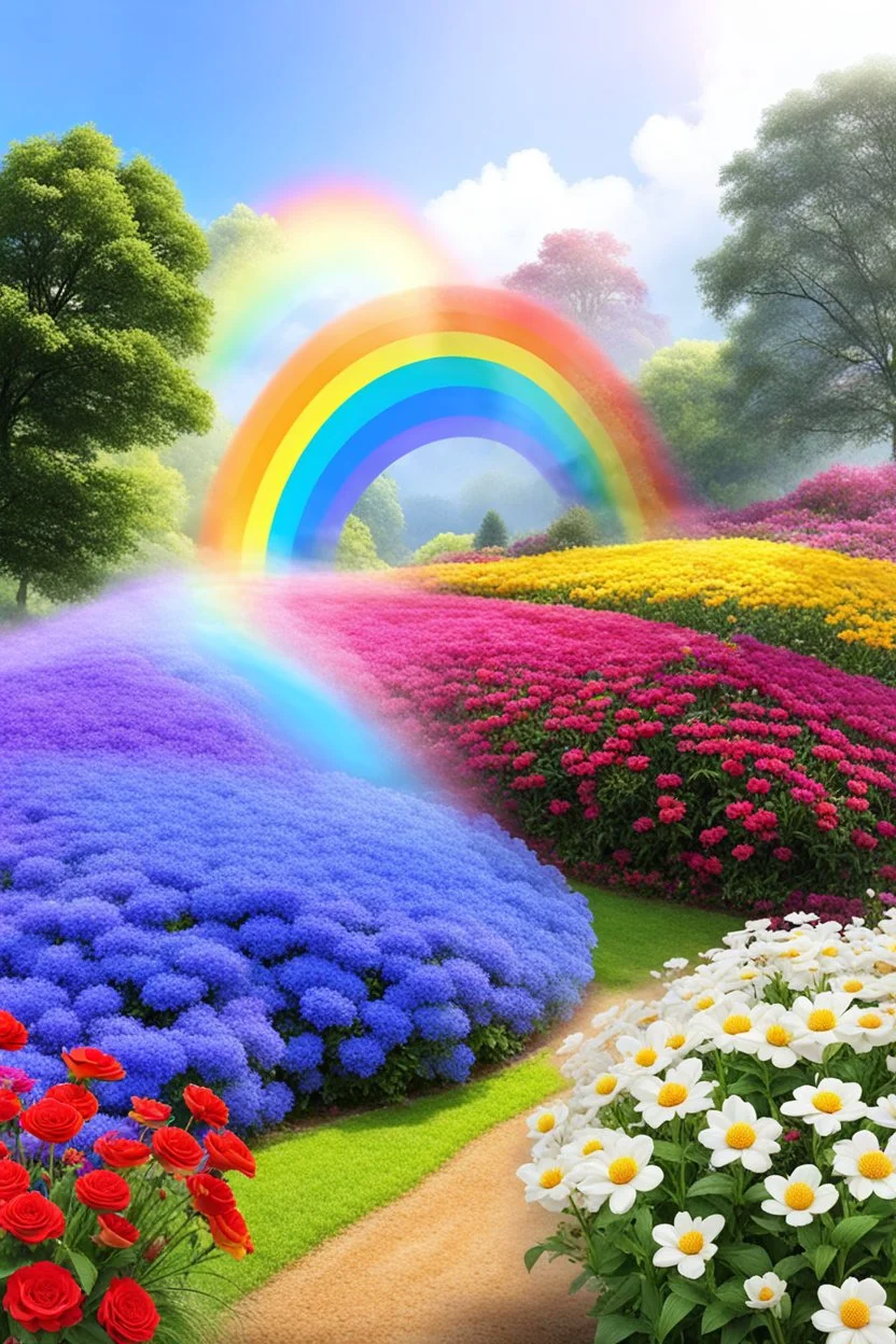 rainbow, colors, very beautiful, ,flowers garden,