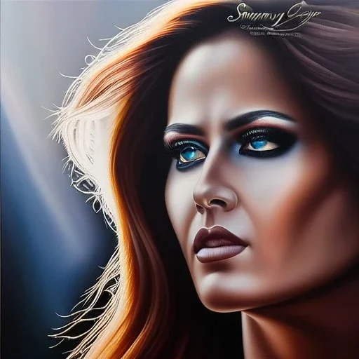 Ultra detailed fullbody Portrait in oil on canvas of female Biker,extremely detailed digital painting,ultrarealistic skin,intense stare, extremely detailed face, crystal clear eyes, mystical colors ,perfectly centered image, perfect composition, rim light, beautiful lighting,masterpiece ,8k, stunning scene, raytracing, anatomically correct, in the style of Simon Bisley and uncannyknack and Ohrai Noriyoshi and robert e howard and Steve Jung.