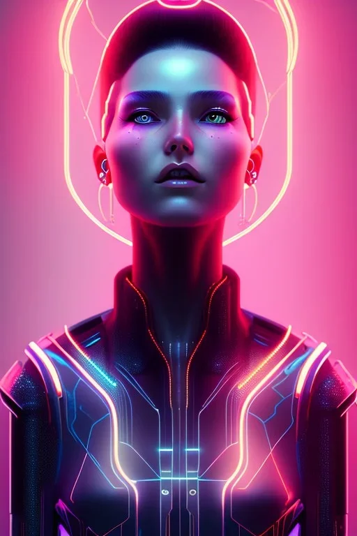 cyberpunk, head, women, portrai, tron