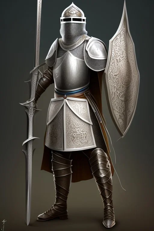 Muslim, masked knight, full body and head, armor, 8k resolution, with sword