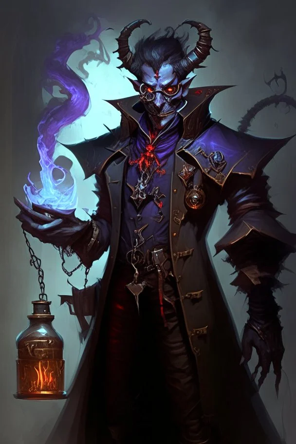 dark demon monster humanoid artificer alchemist aristocrat engineer