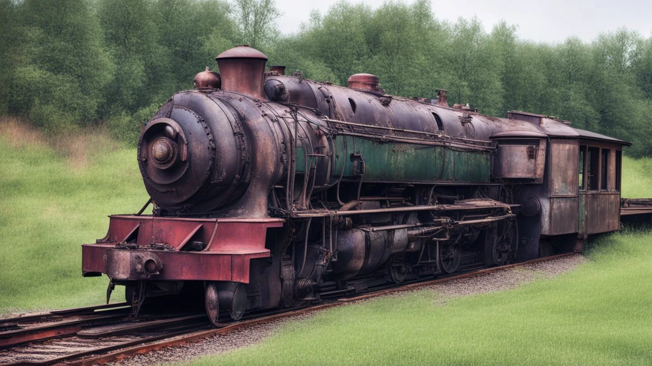 Abandoned old station locomotive