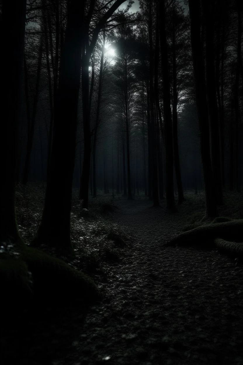 forest during the night scary