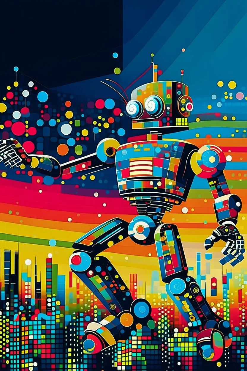 abstract robot dancer electronica music STYLE OF Hiroshi Nagai