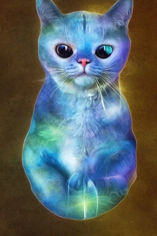 Aquarius zodiac sign, cat, blue, green, hyper realistic