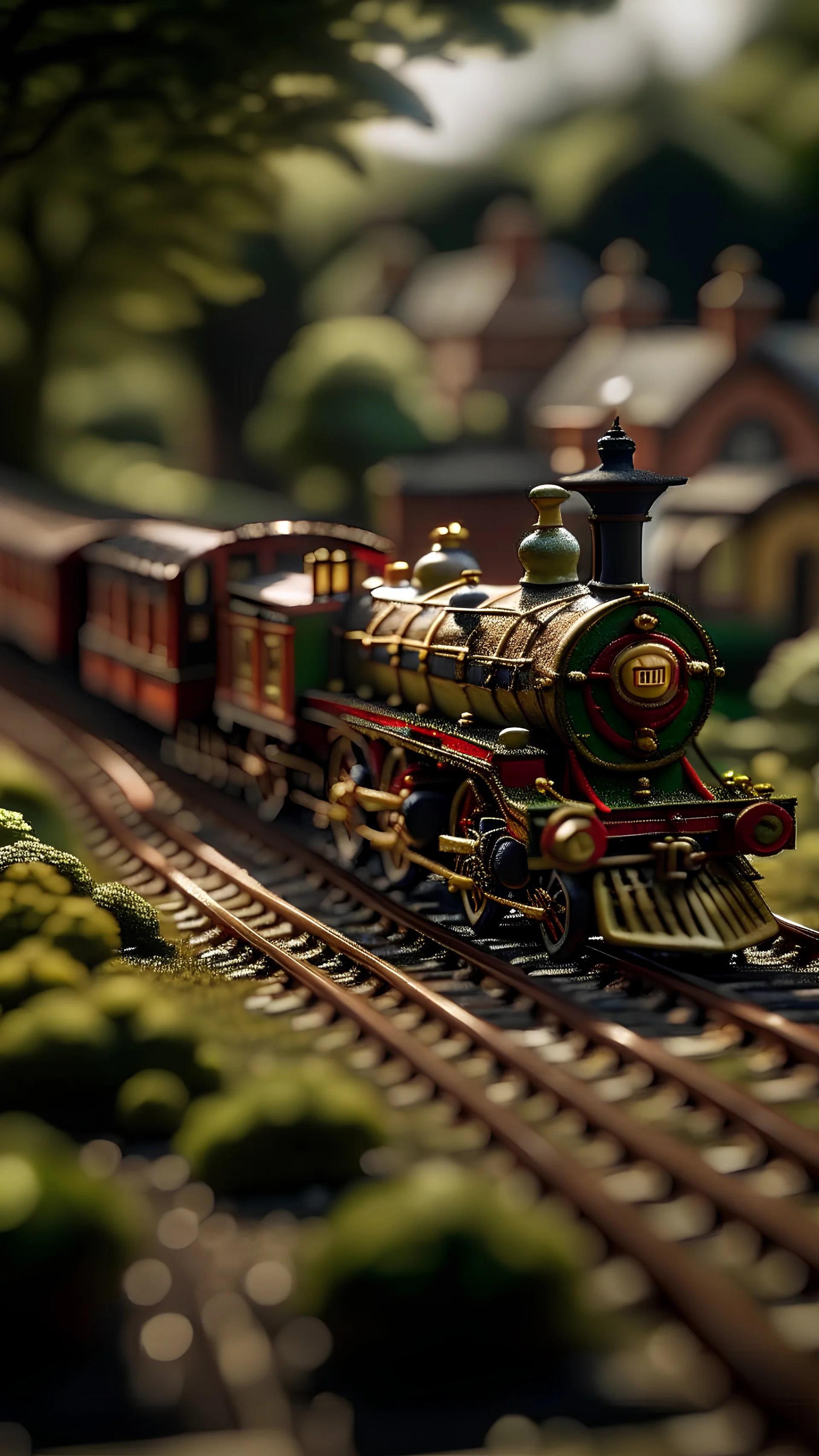 1832 britain toy train model landscape, shot on Hasselblad h6d-400c, zeiss prime lens, bokeh like f/0.8, tilt-shift lens 8k, high detail, smooth render, down-light, unreal engine, prize winning