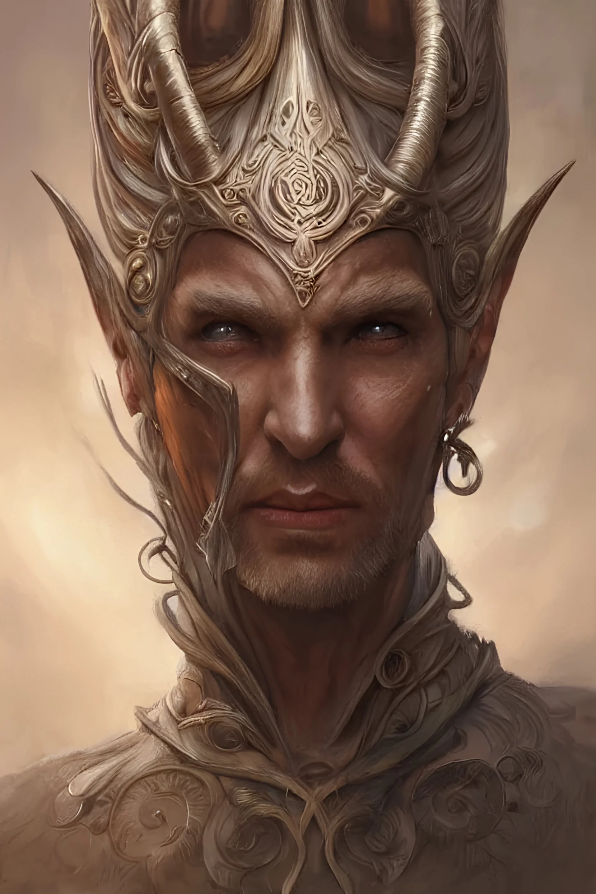 portrait, elven spellking of the first tree, stern expression, elegant, highly detailed, digital painting, artstation, concept art, smooth, sharp focus, illustration, artgerm, tomasz alen kopera, peter mohrbacher, donato giancola, joseph christian leyendecker, wlop, frank frazetta