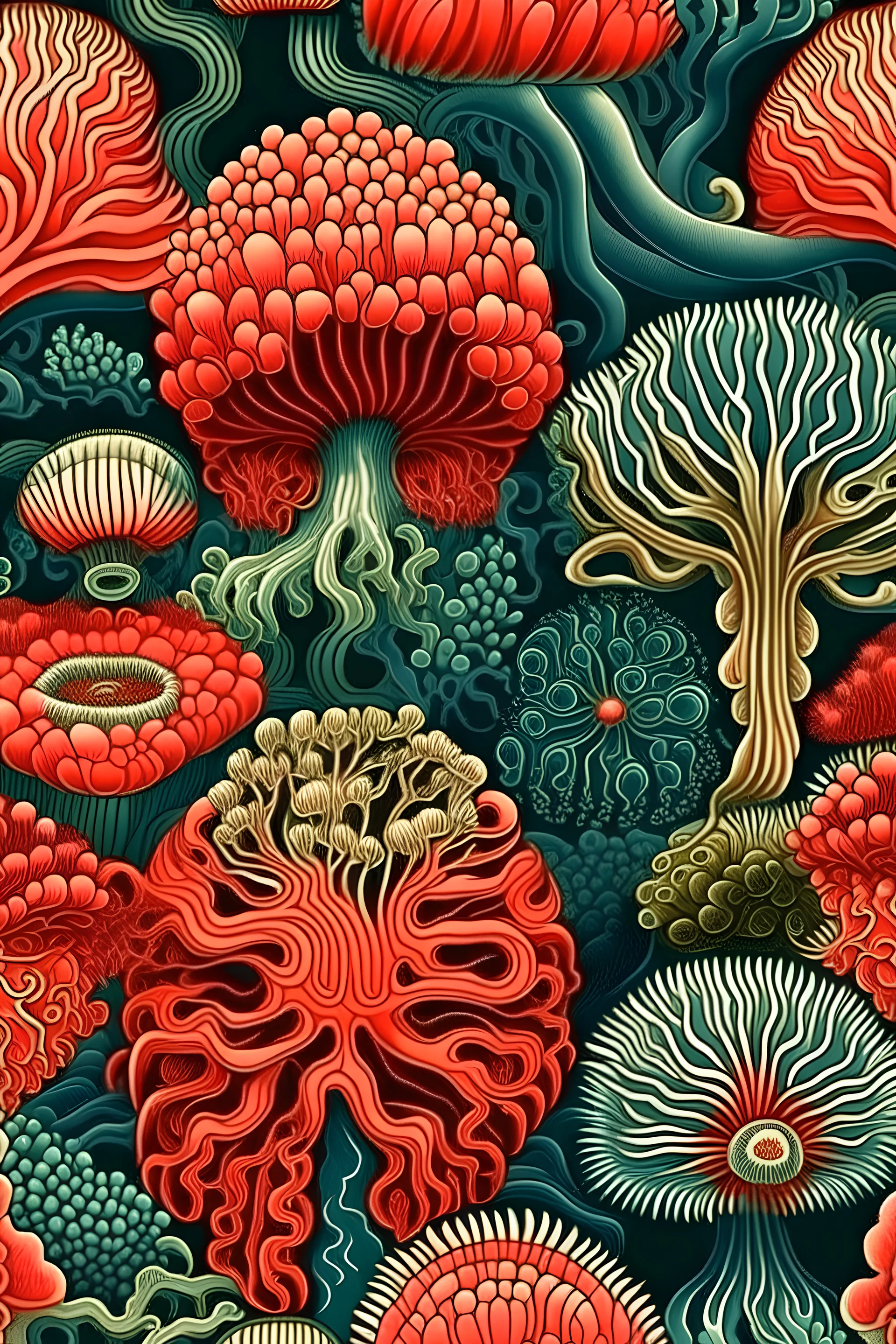 coral illustration ernst haeckel style