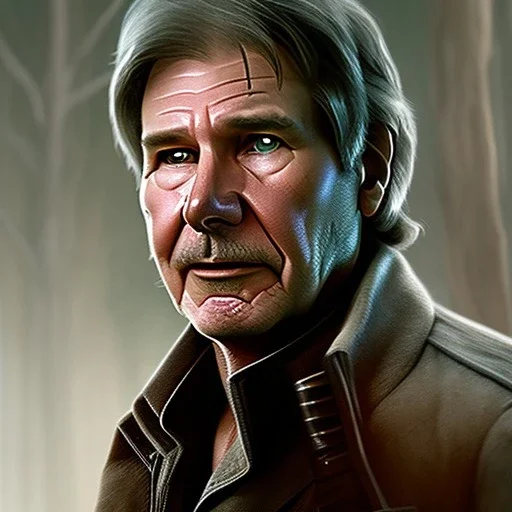 transparent portrait of harrison ford as captain han solo, brown eyes, realistic, rough facial skin, cinematic lighting, photorealistic, volumetric light and shadow, hyper HD, octane render, unreal engine, insanely detailed and intricate, hyper-realistic,