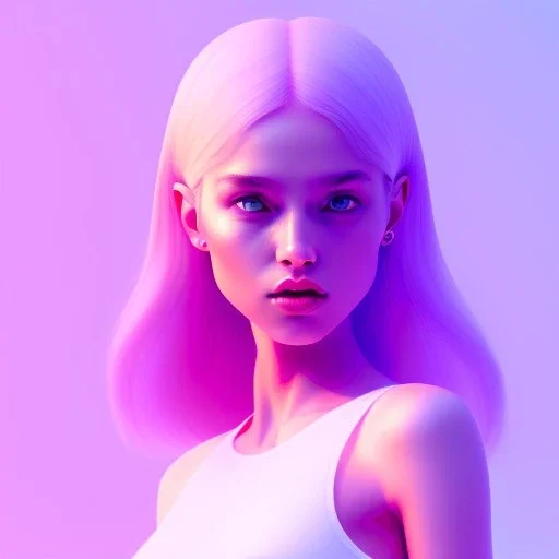 isometric clean art of super cute girl, soft lighting, soft pastel gradients, high definition, 3d icon clay render, blender 3d