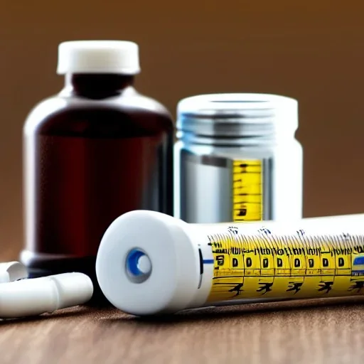 A picture of insulin and injection