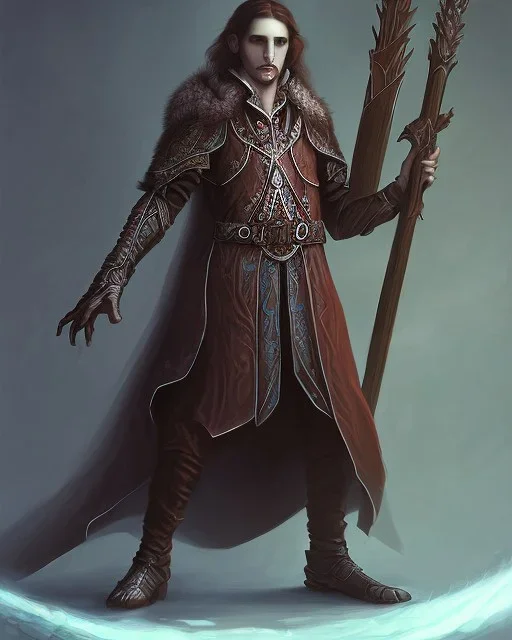 D&D character, vampire, druid, galaxy cloak