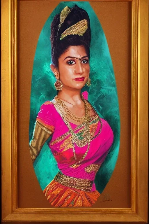 Portrait lady, full body shot, full-color medium shot Bollywood