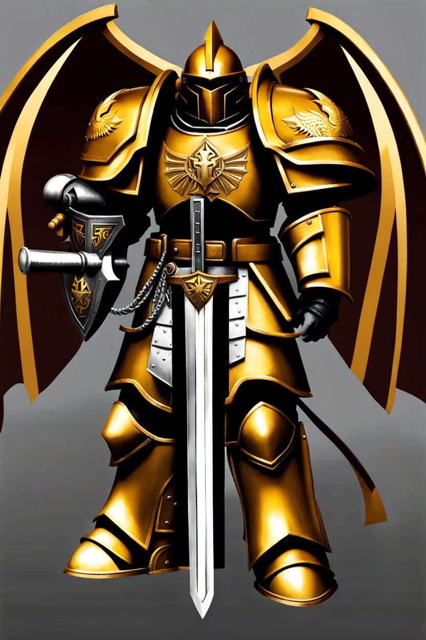 warhammer, space marine, lost legion, dragon legion, dragon warrior, fan art, dragon armor, dragon helmet, golden armor, armor with scale, second legion emblem, helmet details, bolter.jpeg