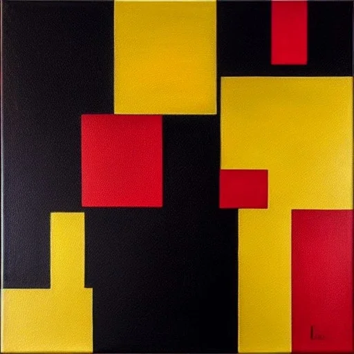 impasto painting on black canvas with gold metallic painted circles in the style of malevich and mondrian