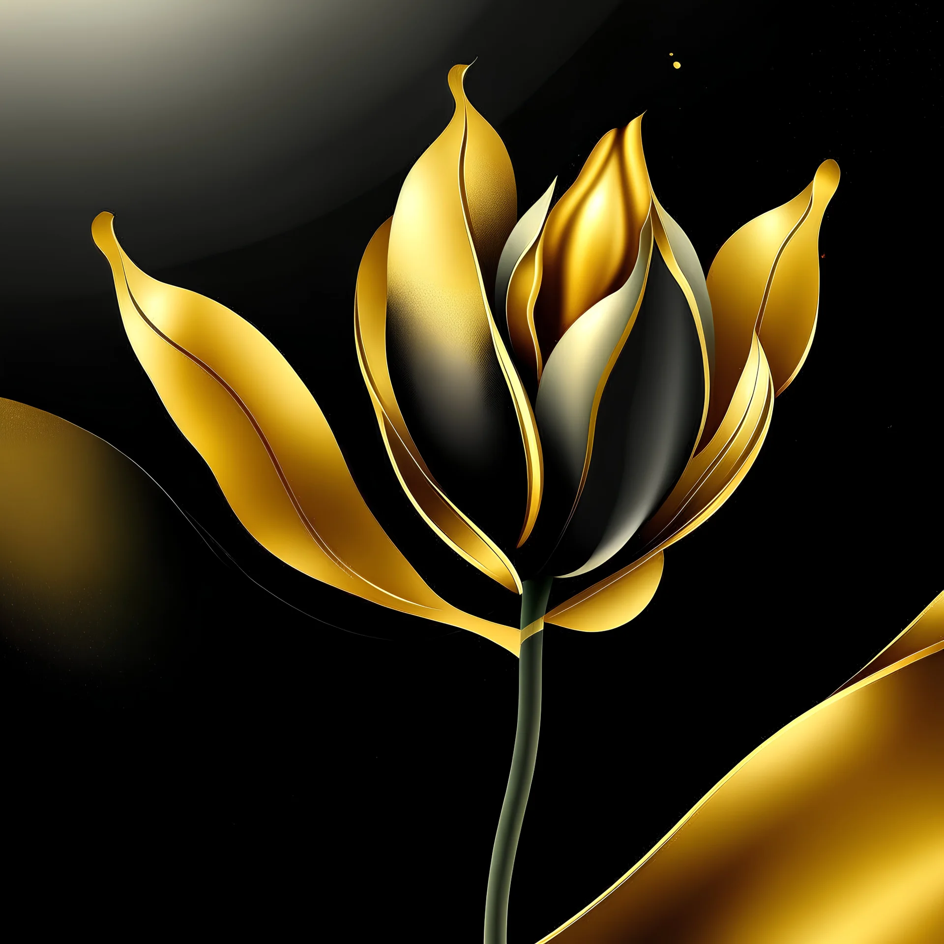 Create black tulip and gold background
