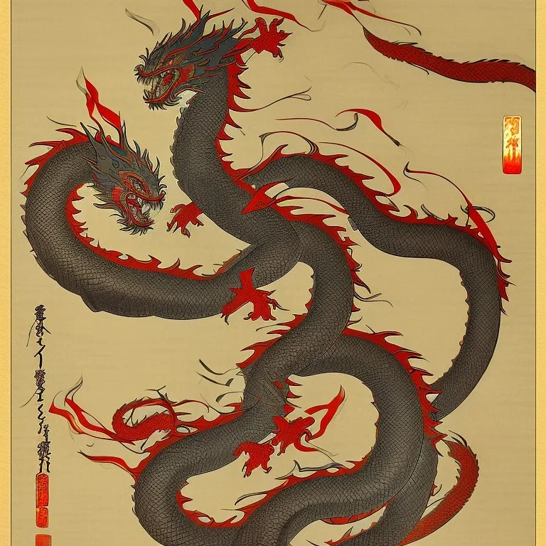 Ukiyo-e art, dragon