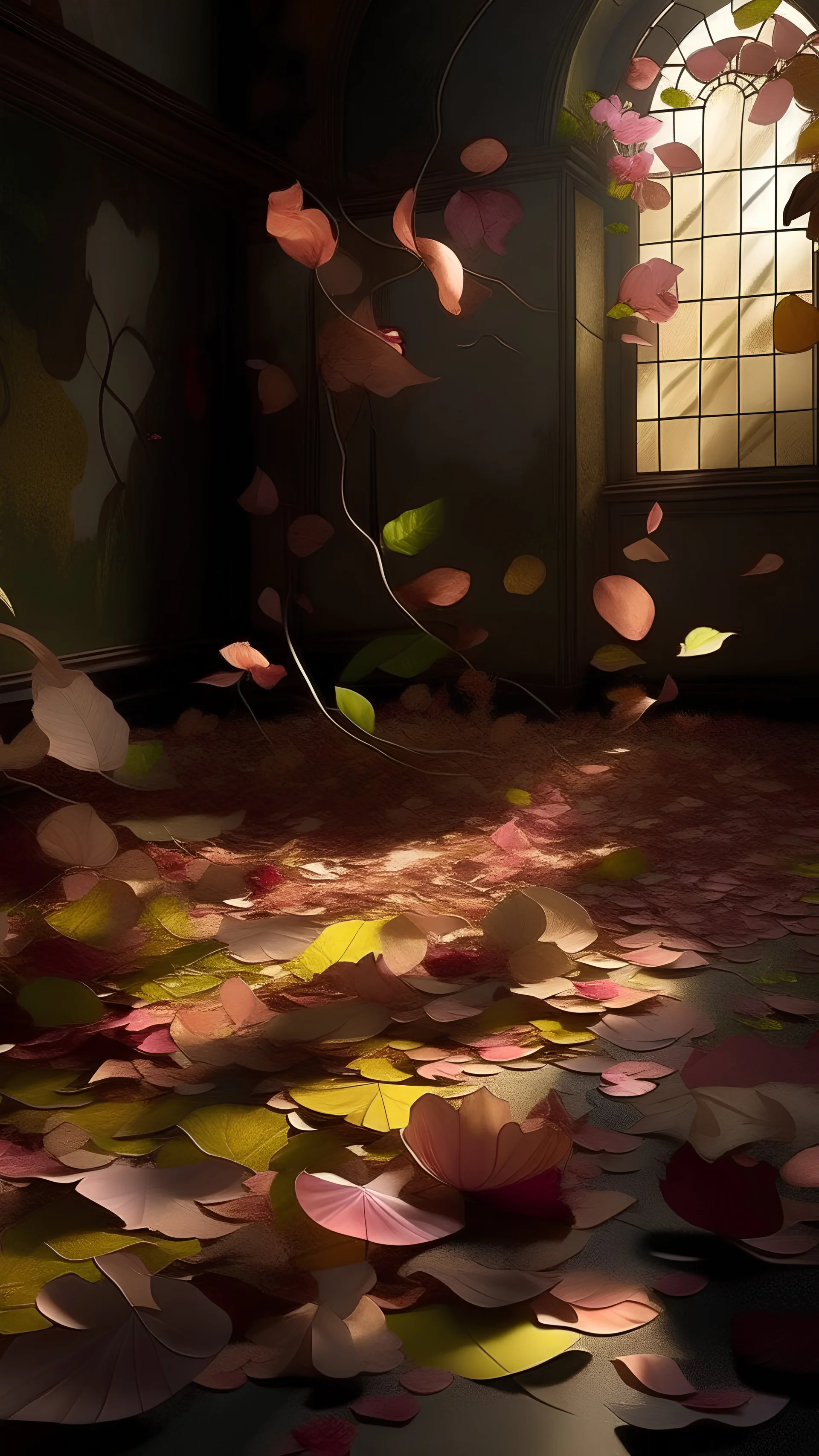 /imagine prompt: Within a fantastical garden influenced by Libra's essence, where levitating flowers and leaves maintain a delicate equilibrium, sunlight filtering through the foliage, casting enchanting patterns of light and shadow on the ground, Artwork, a mixed media collage incorporating real flower petals, --ar 1:1 --v 5