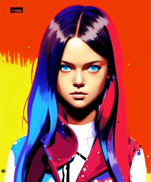 portrait illustration, pop art, splash painting of kristina pimenova, art by ilya kuvshinov, greg rutkowski and makoto shinkai, dan mumford, artstation