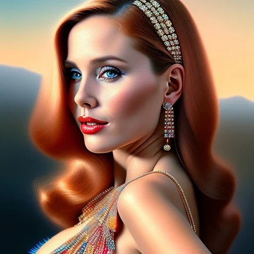 Ultra detailed fullbody Portrait in oil on canvas of beautiful busty Redsonja ,extremely detailed digital painting, extremely detailed face, crystal clear eyes, mystical colors ,perfectly centered image, perfect composition, rim light, beautiful lighting,masterpiece ,8k, stunning scene, raytracing, anatomically correct, in the style of Steve Jung and robert e howard and Wizyakuza and Ohrai Noriyoshi and Simon Bisley and uncannyknack.