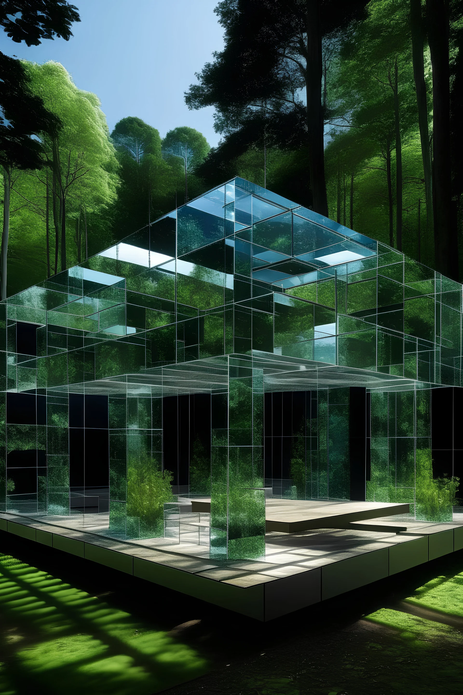 Festival stage made of glass and Forrest