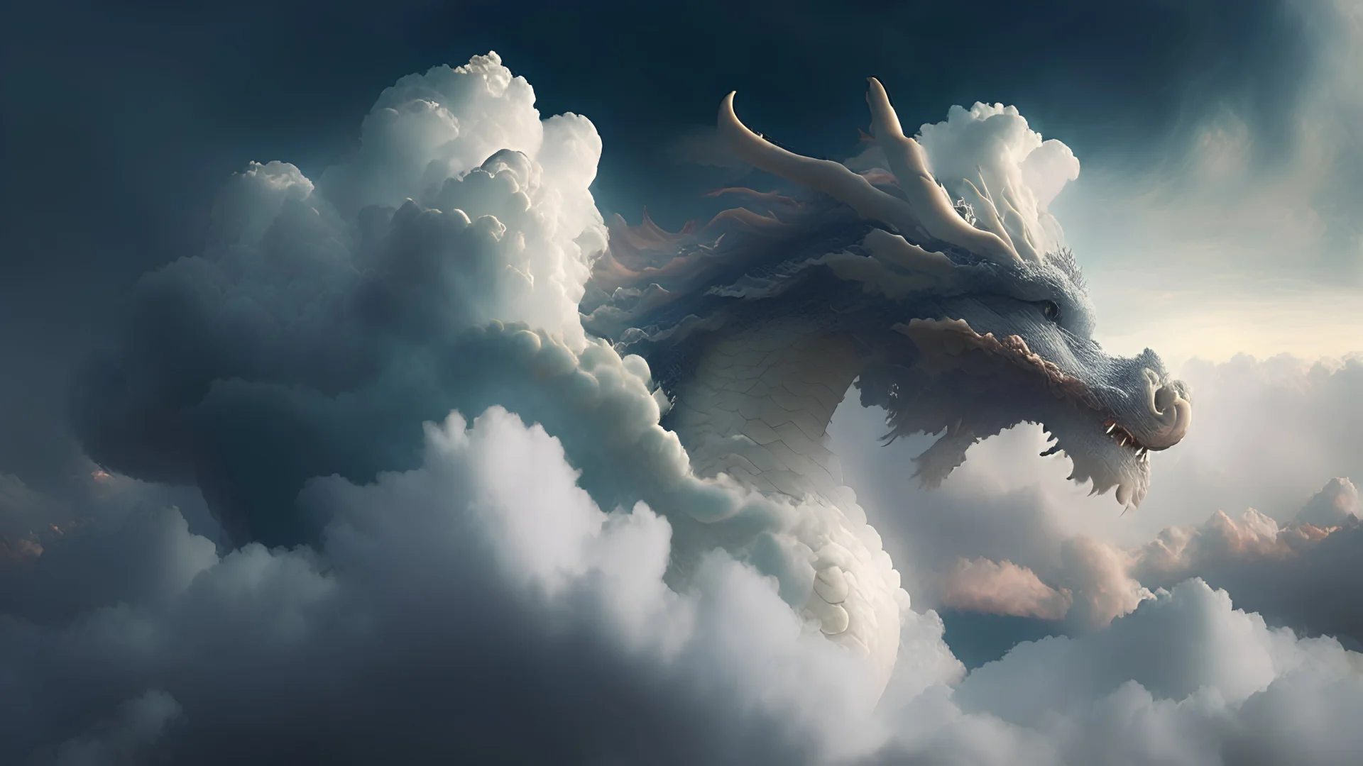 dragon in a big cloud