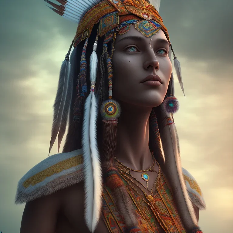 portrait full human body, Americans Indian, meditation, universe, realistic, 8k, high quality, extreme detail, symmetrical, four dimension, dark skin, jungle