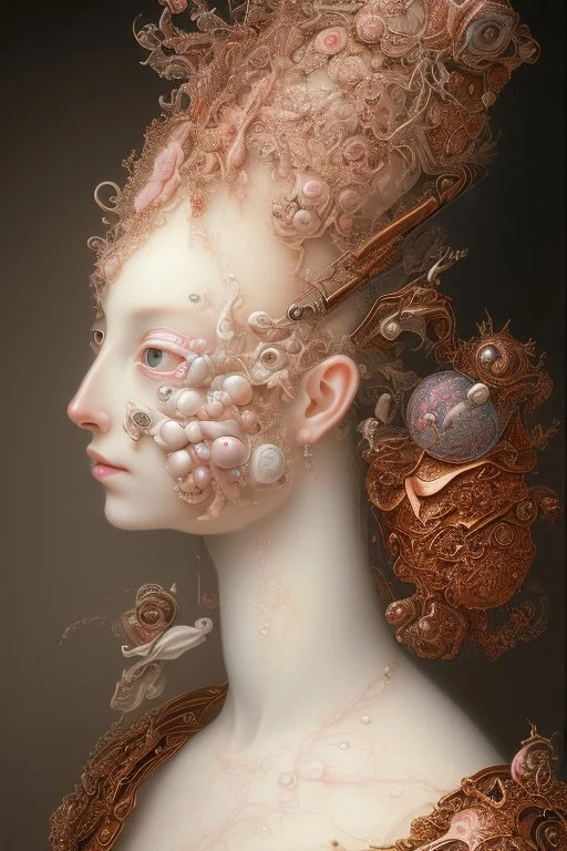 Set in rose-gold, mesmerizing—and bizarre is a Lovers Eye, Part-portrait, part-jewel, the miniature portraiture of a single eye of a beloved, painted with watercolor on ivory,18th century style, the beloved's eye floats uncannily against a monochromatic background. No other facial features anchored it, except an eyebrow. All focus on the composition’s core of a dark iris gazes ardently from behind a soft, love-drunk lid. Lovers eye portraiture, romantic, realism, Victorian, surrounded by blue ve