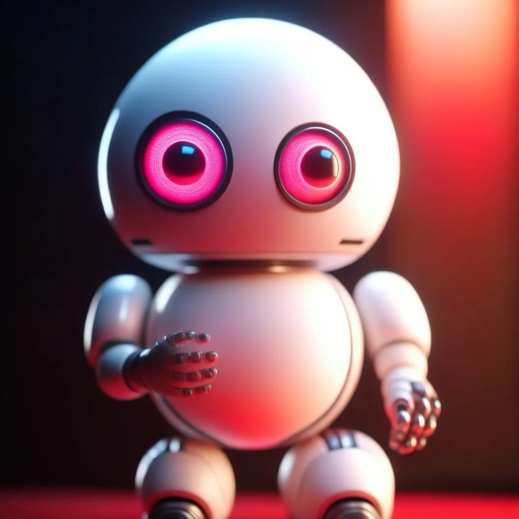 cute robot with fur holding a perfect sphere, motion blur, 8k, downlight, soft light, depth of field, photorealism, trending on art station, lotsa detail