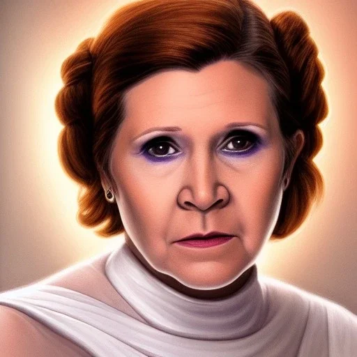 [[extrem stunning photorealistic Carrie Fisher as Princess Leia]] :: [[photorealistic hazel iris, short hair, head and shoulders portrait, 8k resolution photorealistic portrait by WLOP, dynamic lighting, hyperdetailed, intricately detailed, triadic colors]]