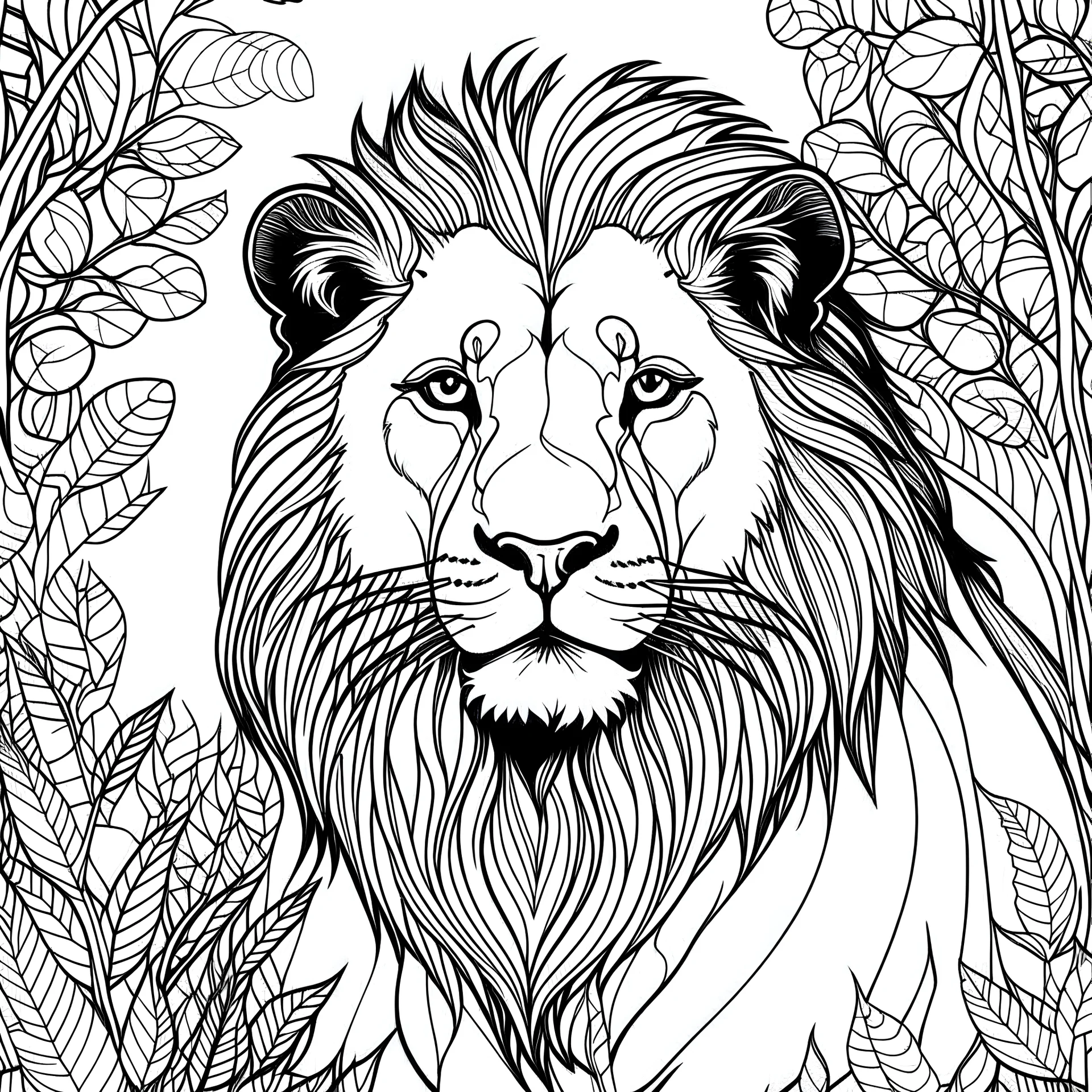 create coloring pages lion zoo