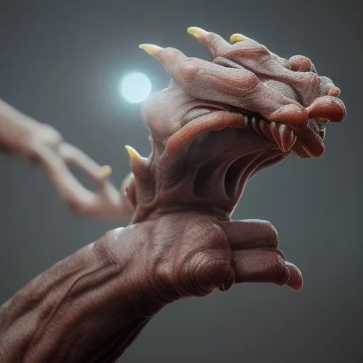 Hyperrealistic monster arms and hands