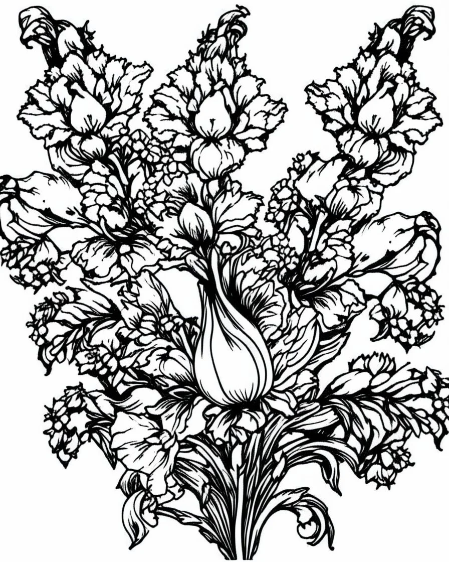 Snapdragon flower coloring pages