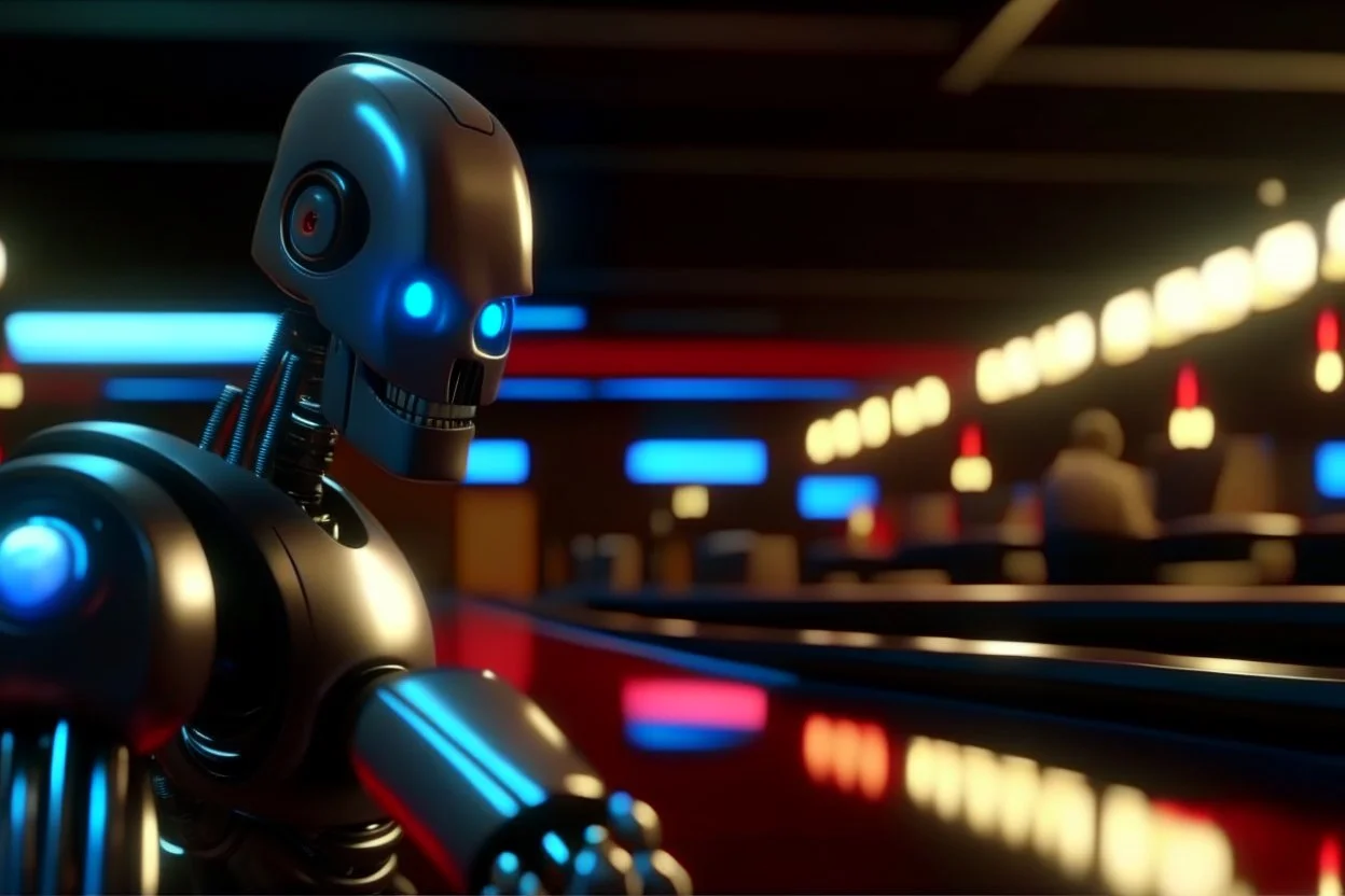 4k full details. maximum lights. FULL REALISM. A ROBOT TERMINATOR IS PLAYING AT BOWLING