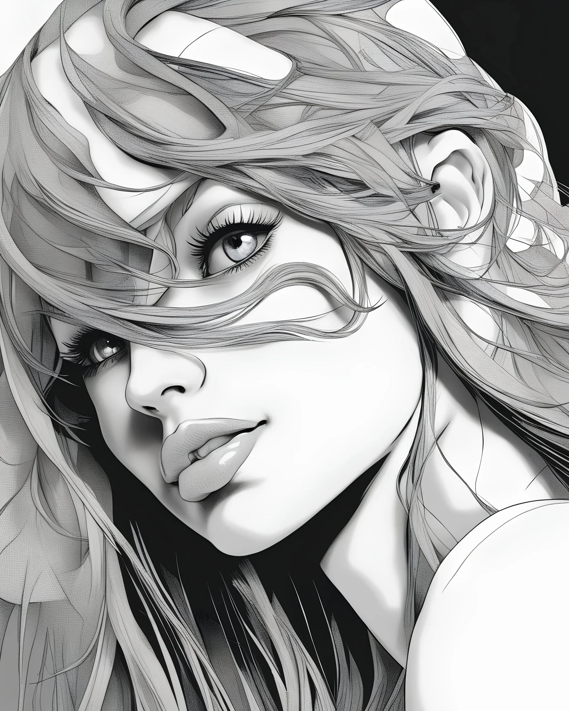 Hyper detailed close up of beautiful woman