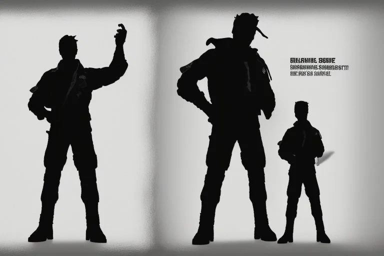 Boy character silhouette with creative trophy with his hand like winner stand on stage
