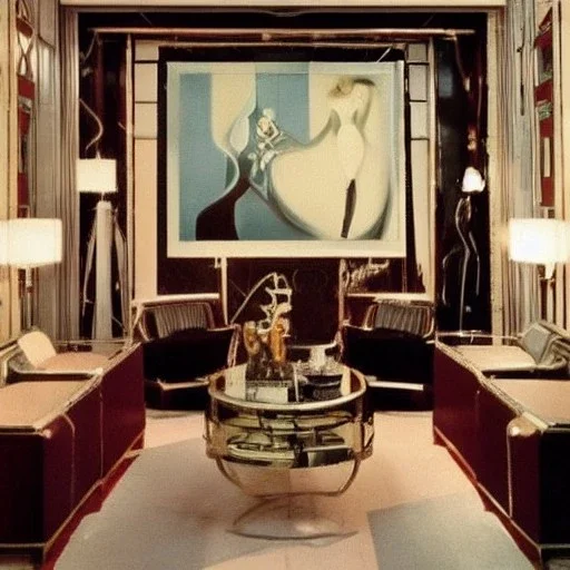 Art deco room vintage hollywood