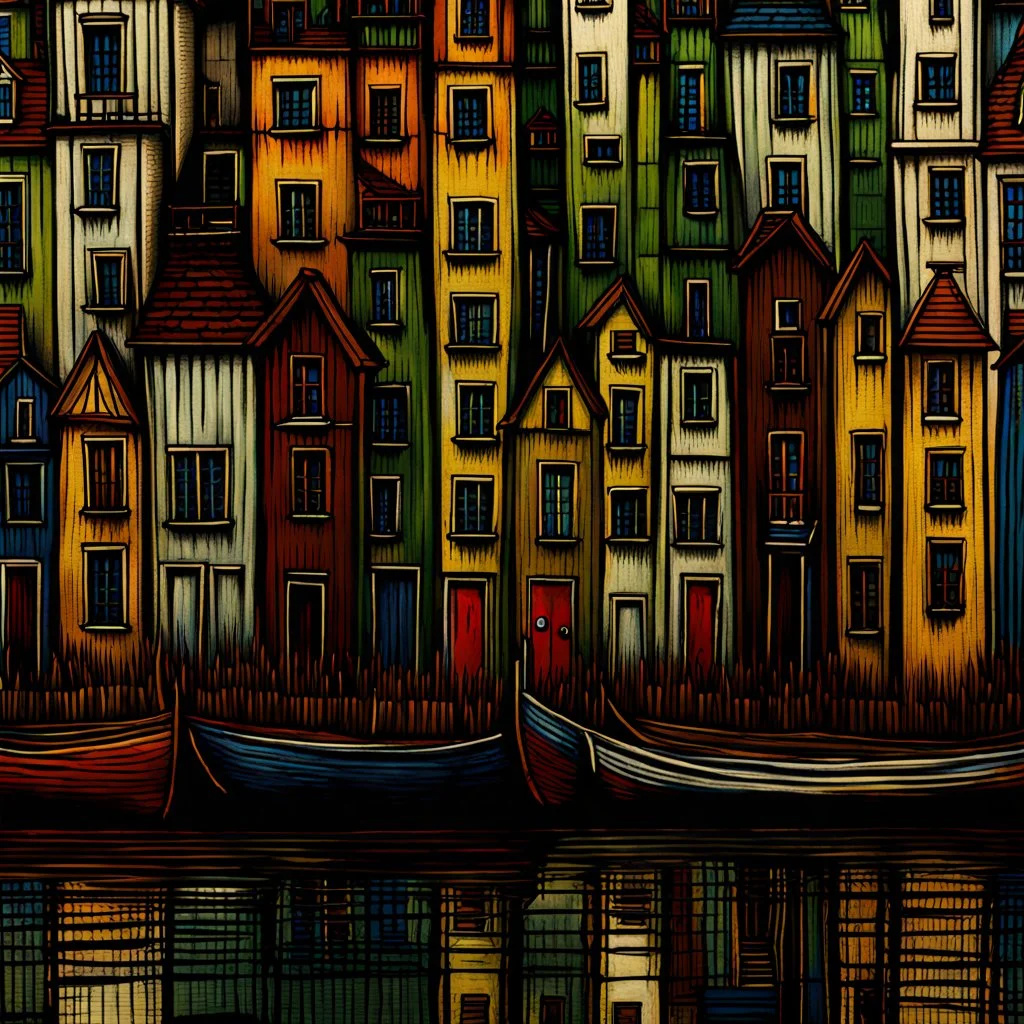 the style of Bernard Buffet Modifiers: extremely detailed intricate details beautiful fantastic view 4K 3D crisp quality Unreal Engine colourful Jacek Yerka acrylic art bernard buffet Started from image: