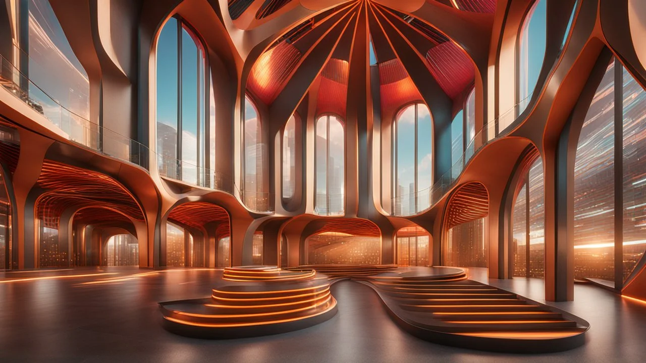 3D-rendered architectural prize-winning futuristic building, superb artistic shapes, colourful, symmetrical, imaginative, scientific, avant-garde, innovative, new materials, friendly, beautiful, black background, octane render, 8k post-production, artstation: award-winning: atmospheric: commanding: clarity: 16k: ultra quality: striking: brilliance: stunning colors: amazing depth; lens: f/16, 28mm