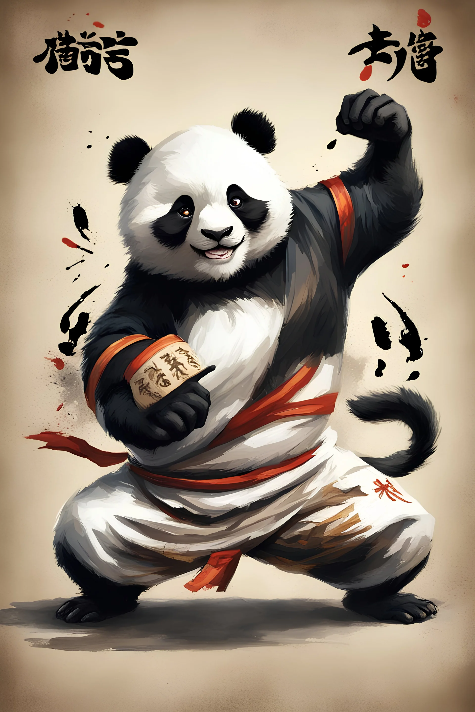 panda kung fu lutando com um tigre