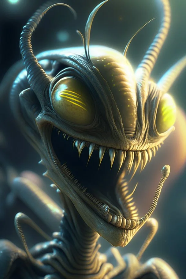 Alien happy ,highly detailed, artstation, sharp focus,4k