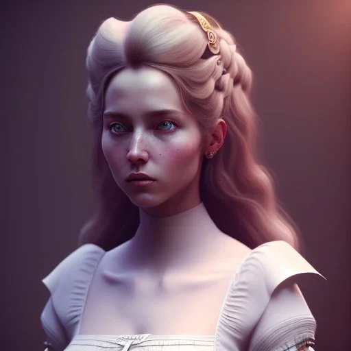 Full body, 3d render, Emma mackey, 1800's women style, 1800'hair style, 1800's women dress style, hyper realistic, octane render, unreal engine 5, 8k, palace background, uhd