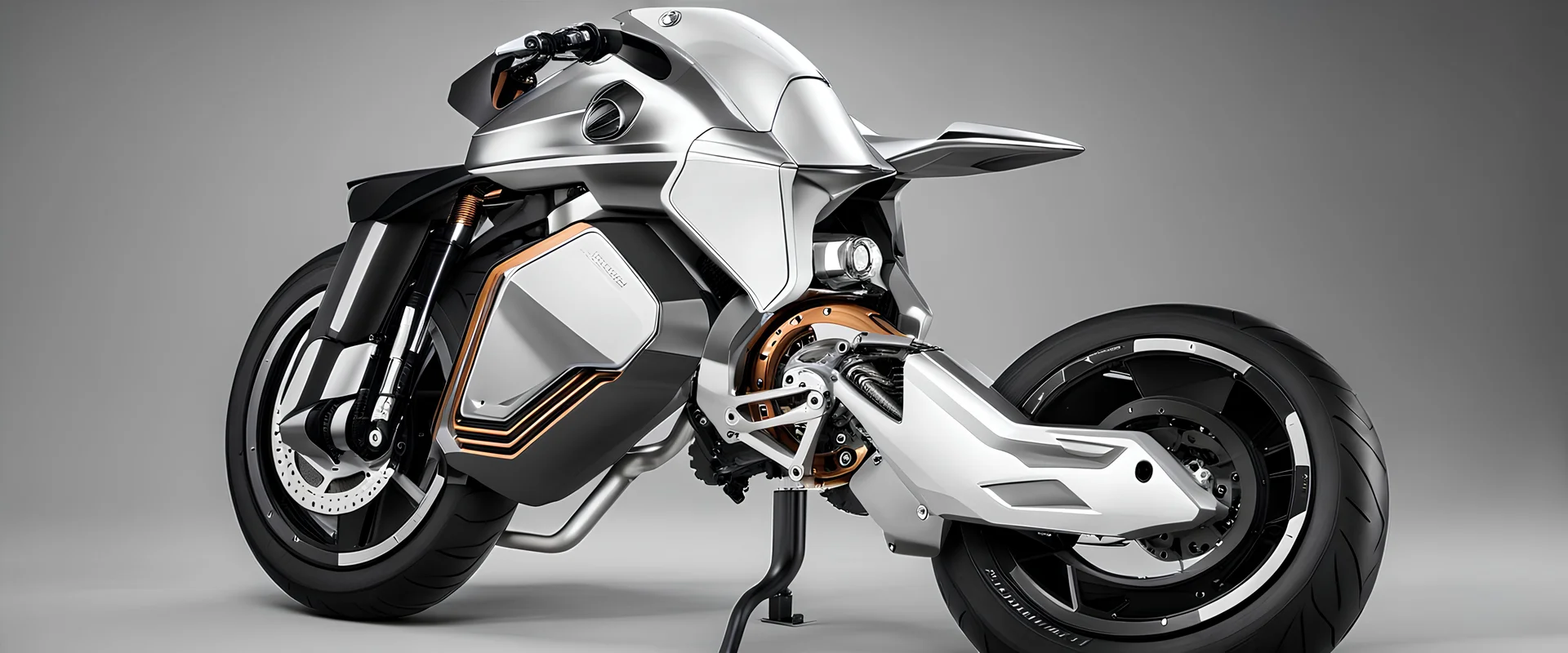 futuristic monster bike 3/4 front view