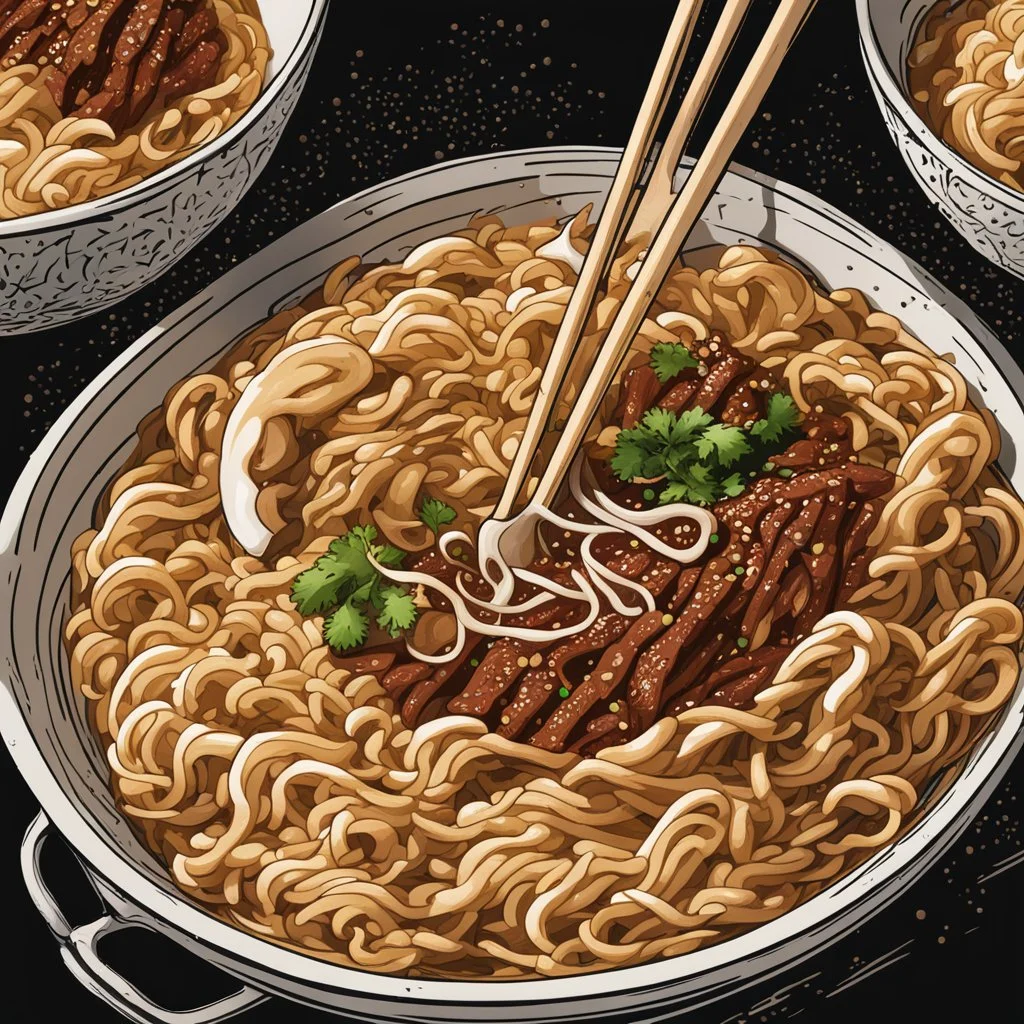 dramatic side shot of bowl of sizzling steaming ramen noodles, black background, professionally shot on dslr 64 megapixels sharp focus for advertising campaign, Professional photography, bokeh, natural lighting, canon lens, shot on dslr 64 megapixels sharp focus.